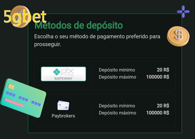 O cassino 5gbetbet oferece uma grande variedade de métodos de pagamento